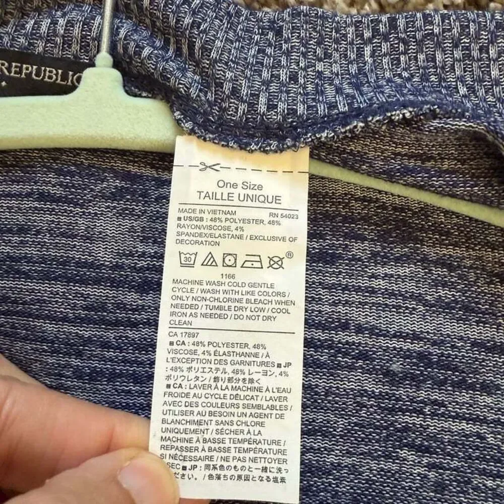 Banana Republic Women's Open Front Cardigan One Size Blue Gray Minimalist Winter